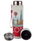 Water Bottles & Lunch Boxes - Reusable Stainless Steel Hot & Cold Insulated Drinks Bottle Digital Thermometer - London Icons