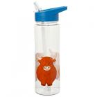 Water Bottles & Lunch Boxes - Reusable Highland Coo Cow 550ml Water Bottle with Flip Straw
