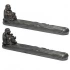 Dropship Buddha & Ganesh - Ashcatcher Incense Stick Burner - Peace of the East Chinese Laughing Buddha