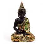 Dropship Buddha & Ganesh - Decorative Black & Orange Gold Thai Buddha - Contemplation