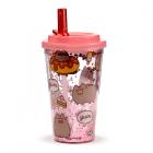 New Dropship Products - Shatterproof Double Walled Cup with Lid and Straw - Pusheen Foodie
