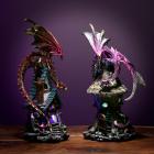Dropship Dragon Figurines & Statues - Collectable Dark Legends Dragon LED Woodland Spirit