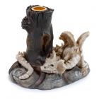 Dropship Dragon Figurines & Statues - Shadows of Darkness Sleeping Bones Dragon Skeleton Candlestick Candle Holder