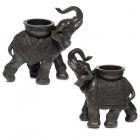 Dropship Buddha & Ganesh - Decorative Tea Light Candle Holder - Peace of the East Wood Effect Elephant on Back