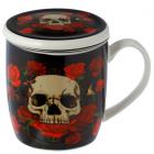 Dropship Mugs - Porcelain Mug & Infuser Set - Skulls and Roses