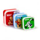 Dropship Dog Themed Gifts - Lunch Boxes Set of 3 (M/L/XL) - Asterix, Obelix & Dogmatix (Idefix)