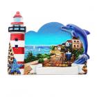 3D Printed Souvenir Seaside Magnet - Lighthouse & Dolphin