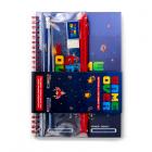 Dropship Stationery - Ring Bound Notepad & Pencil Case 6 Piece Stationery Set - Game Over