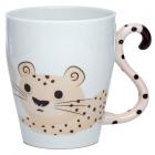Dropship Zoo & Wildlife Themed Gifts - Cheetah Zooniverse Ceramic Tail Shaped Handle Mug