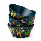 Dropship Zoo & Wildlife Themed Gifts - Recycled RPET Set of 4 Picnic Bowls - Animal Kingdom