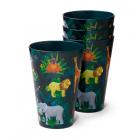 Dropship Zoo & Wildlife Themed Gifts - Recycled RPET Set of 4 Picnic Cups - Animal Kingdom