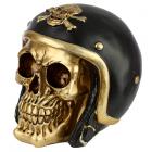 Fantasy Biker Helmet Gold Punk Skull Ornament