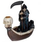 Dropship Skulls & Skeletons - Backflow Incense Burner - The Reaper Ferryman of Death