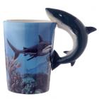 Dropship Sealife Themed Gifts - Novelty Sealife Design Shark Shaped Handle Ceramic Mug