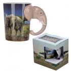 Dropship Zoo & Wildlife Themed Gifts - Ceramic Safari Printed Mug with Elephant Head Handle