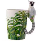 Dropship Zoo & Wildlife Themed Gifts - Novelty Ceramic Jungle Mug with Lemur Shaped Handle