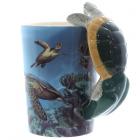 Dropship Sealife Themed Gifts - Fun Underwater Design Shaped Handle Turtle Mug