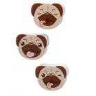 Dropship Dog Themed Gifts - Eraser 3 Piece Set - Mopps Pug