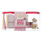 Dropship Dog Themed Gifts - 7 Piece Clear Pencil Case Stationery Set - Adoramals Shiba Inu Dog 