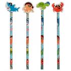 Dropship Stationery - Fun Ahoy Ocean Pirate Friends Pencil and Eraser Topper Set