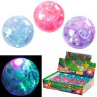 Novelty Toys - Fun Kids Flashing Rubber Bouncy Ball - Multi Glitter