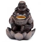 Backflow Incense Burner - Peace of the East Wood Effect Lucky Buddha