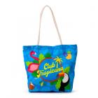 Reusable Shopping Bags - Canvas Beach Bag - Flamingo Club Tropicana