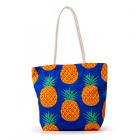 Reusable Shopping Bags - Canvas Beach Bag - Pineapple Print