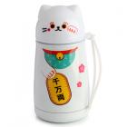 Reusable Maneki Neko Lucky Cat Shaped Stainless Steel Hot & Cold Thermal Insulated Drinks Bottle