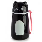Reusable Feline Fine Black Cat Shaped Stainless Steel Hot & Cold Thermal Insulated Drinks Bottle