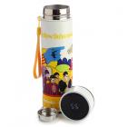 Reusable Stainless Steel Hot & Cold Insulated Drinks Bottle Digital Thermometer - Yellow Submarine