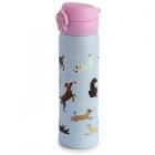 Reusable Catch Patch Dog Push Top Stainless Steel Hot & Cold Thermal Insulated Drinks Bottle