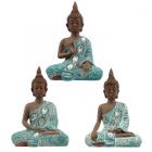 Decorative Turquoise & Brown Buddha Figurine - Lotus