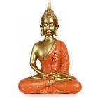 Decorative Thai Buddha Figurine - Gold & Orange Enlightenment