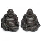 Decorative Ornament - Peace of the East Wood Effect Mini Chinese Laughing Buddha