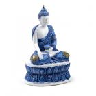 Dropship Buddha & Ganesh - Decorative White & Blue Thai Buddha - Lotus