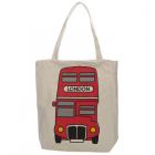 Handy Cotton Zip Up Shopping Bag - London Bus
