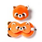 Travel Pillows & Accessories - Red Panda Relaxeazzz Plush Round Travel Pillow & Eye Mask Set