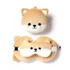 Travel Pillows & Accessories - Shiba Inu Dog Relaxeazzz Plush Round Travel Pillow & Eye Mask Set
