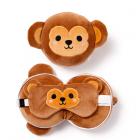 Dropship Zoo & Wildlife Themed Gifts - Monkey Relaxeazzz Plush Round Travel Pillow & Eye Mask Set