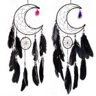 Dreamcatcher with Agate Charm - Black Sickle Crescent Moon