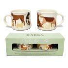 Dropship Back in Stock - Set of 2 Porcelain Espresso Cups - Barks Dog