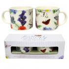 Dropship Back in Stock - Set of 2 Porcelain Espresso Cups - Butterfly Meadows