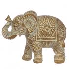 Decorative Thai Brushed White and Gold Small Elephant