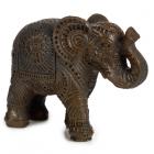 Decorative Elephant Small Figurine - Peace of the East Dark Brushed Wood Effect