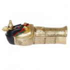 Gold Egyptian Anubis Sarcophagus Trinket Box with Mummy