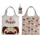 Handy Fold Up Mopps Pug Shopping Bag with Holder