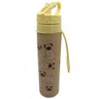 Reusable Mopps Pug 600ml Foldable Water Bottle with Flip Straw