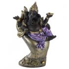 Purple, Gold and Black Ganesh Lying in Hand