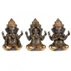 Decorative Ganesh Figurine - Gold & Brown